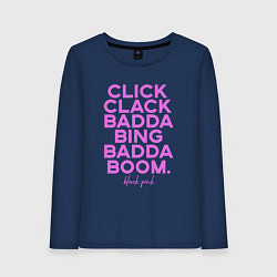 Лонгслив хлопковый женский Click Clack Black Pink, цвет: тёмно-синий