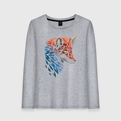 Лонгслив хлопковый женский Пестрая лисица, цвет: меланж