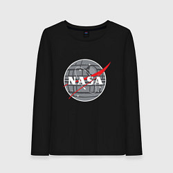 Лонгслив хлопковый женский NASA: Death Star, цвет: черный