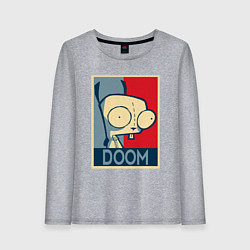 Лонгслив хлопковый женский Doom Zim, цвет: меланж
