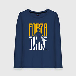 Лонгслив хлопковый женский Forza Juve, цвет: тёмно-синий