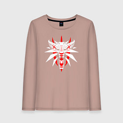 Лонгслив хлопковый женский Амулет ведьмака, цвет: пыльно-розовый