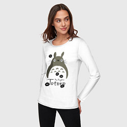 Лонгслив хлопковый женский My Neighbor Totoro, цвет: белый — фото 2