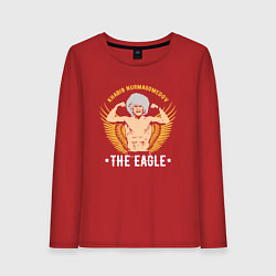 Лонгслив хлопковый женский Khabib: The Eagle, цвет: красный