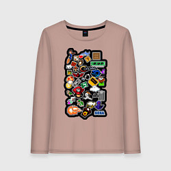 Женский лонгслив Стикеры 8бит