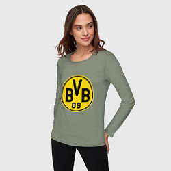 Лонгслив хлопковый женский BVB 09, цвет: авокадо — фото 2