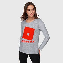 Лонгслив хлопковый женский Roblox Logo, цвет: меланж — фото 2