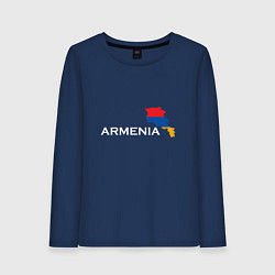 Лонгслив хлопковый женский Армения, цвет: тёмно-синий