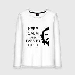Лонгслив хлопковый женский Keep Calm & Pass To Pirlo, цвет: белый