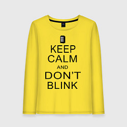 Лонгслив хлопковый женский Keep Calm & Don't Blink, цвет: желтый