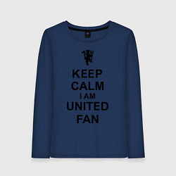 Лонгслив хлопковый женский Keep Calm & United fan, цвет: тёмно-синий