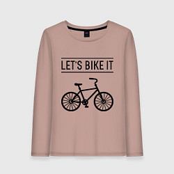 Лонгслив хлопковый женский Lets bike it, цвет: пыльно-розовый