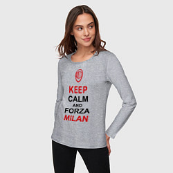 Лонгслив хлопковый женский Keep Calm & Forza Milan, цвет: меланж — фото 2
