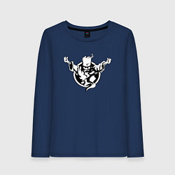 Лонгслив хлопковый женский Thunderdome logo, цвет: тёмно-синий