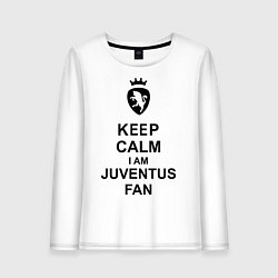 Лонгслив хлопковый женский Keep Calm & Juventus fan, цвет: белый