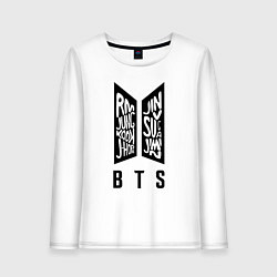 Лонгслив хлопковый женский BTS Band, цвет: белый