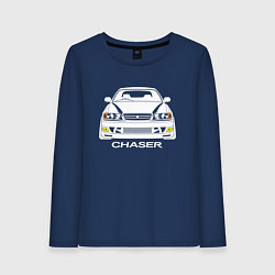 Лонгслив хлопковый женский Toyota Chaser JZX100, цвет: тёмно-синий