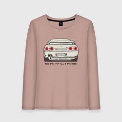Лонгслив хлопковый женский Nissan Skyline R32, цвет: пыльно-розовый