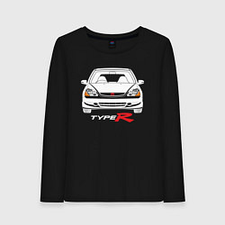 Лонгслив хлопковый женский Honda Civic: Type R, цвет: черный