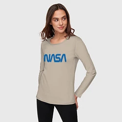 Лонгслив хлопковый женский NASA, цвет: миндальный — фото 2