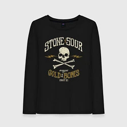 Лонгслив хлопковый женский Stone Sour: Gold Bones, цвет: черный