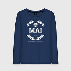Лонгслив хлопковый женский MAI, цвет: тёмно-синий