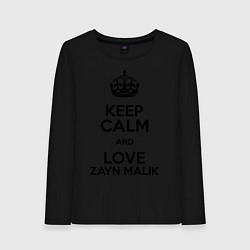 Лонгслив хлопковый женский Keep Calm & Love Zayn Malik, цвет: черный