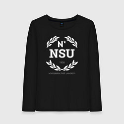 Лонгслив хлопковый женский NSU, цвет: черный