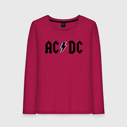 Лонгслив хлопковый женский AC/DC, цвет: маджента