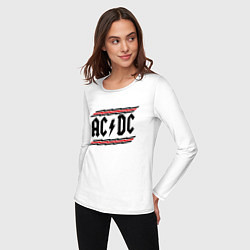 Лонгслив хлопковый женский AC/DC Voltage, цвет: белый — фото 2