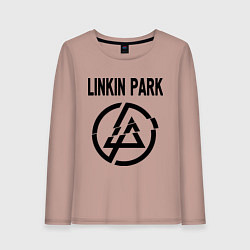 Лонгслив хлопковый женский Linkin Park, цвет: пыльно-розовый