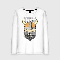 Лонгслив хлопковый женский Born to be a Viking, цвет: белый