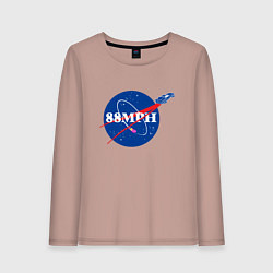 Лонгслив хлопковый женский NASA Delorean 88 mph, цвет: пыльно-розовый