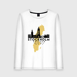 Лонгслив хлопковый женский Stockholm, цвет: белый