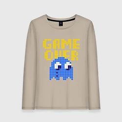 Лонгслив хлопковый женский Pac-Man: Game over, цвет: миндальный