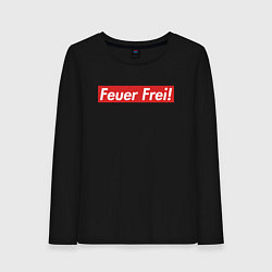 Лонгслив хлопковый женский Feuer Frei!, цвет: черный