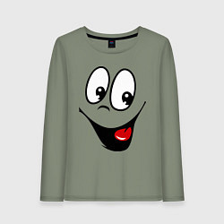 Лонгслив хлопковый женский Заразительная улыбка, цвет: авокадо