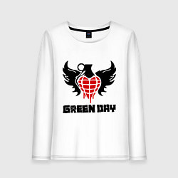 Лонгслив хлопковый женский Green Day: Wings, цвет: белый