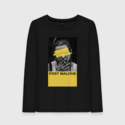 Лонгслив хлопковый женский Post Malone, цвет: черный
