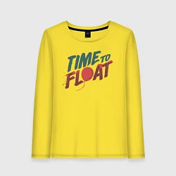 Лонгслив хлопковый женский Time to float, цвет: желтый