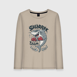 Лонгслив хлопковый женский Shark Team, цвет: миндальный