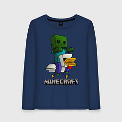 Лонгслив хлопковый женский MINECRAFT, цвет: тёмно-синий