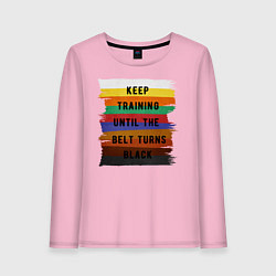 Лонгслив хлопковый женский Karate belt, цвет: светло-розовый