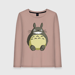 Лонгслив хлопковый женский Тоторо, цвет: пыльно-розовый