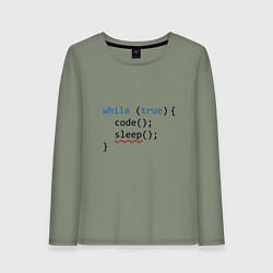 Лонгслив хлопковый женский Code - sleep, цвет: авокадо