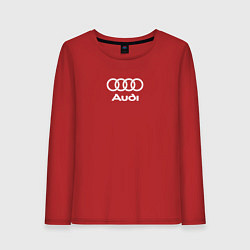 Лонгслив хлопковый женский Audi Ауди, цвет: красный