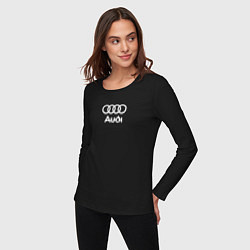 Лонгслив хлопковый женский Audi Ауди, цвет: черный — фото 2