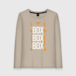 Лонгслив хлопковый женский Box box box, цвет: миндальный