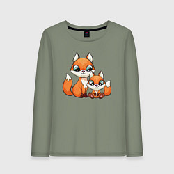 Женский лонгслив Милые лисята