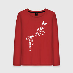 Лонгслив хлопковый женский Banksy, цвет: красный